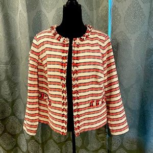 Talbots suit jacket with fringe detailing